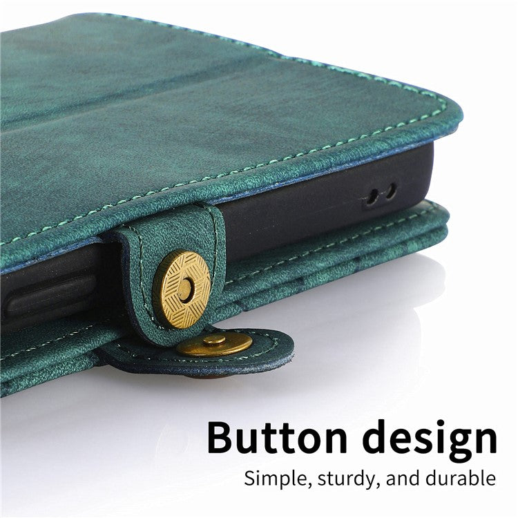 For Motorola Edge 50 Neo 5G / Moto S50 5G / Thinkphone 25 5G Case Zipper Wallet Geometry Lines Leather Phone Cover - Green