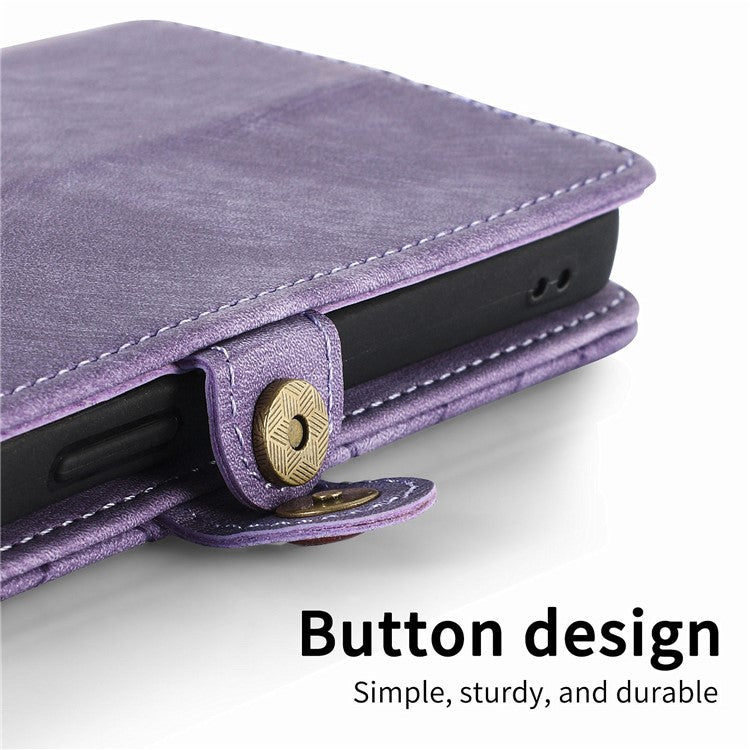 For Motorola Edge 50 Neo 5G / Moto S50 5G / Thinkphone 25 5G Case Zipper Wallet Geometry Lines Leather Phone Cover - Light Purple