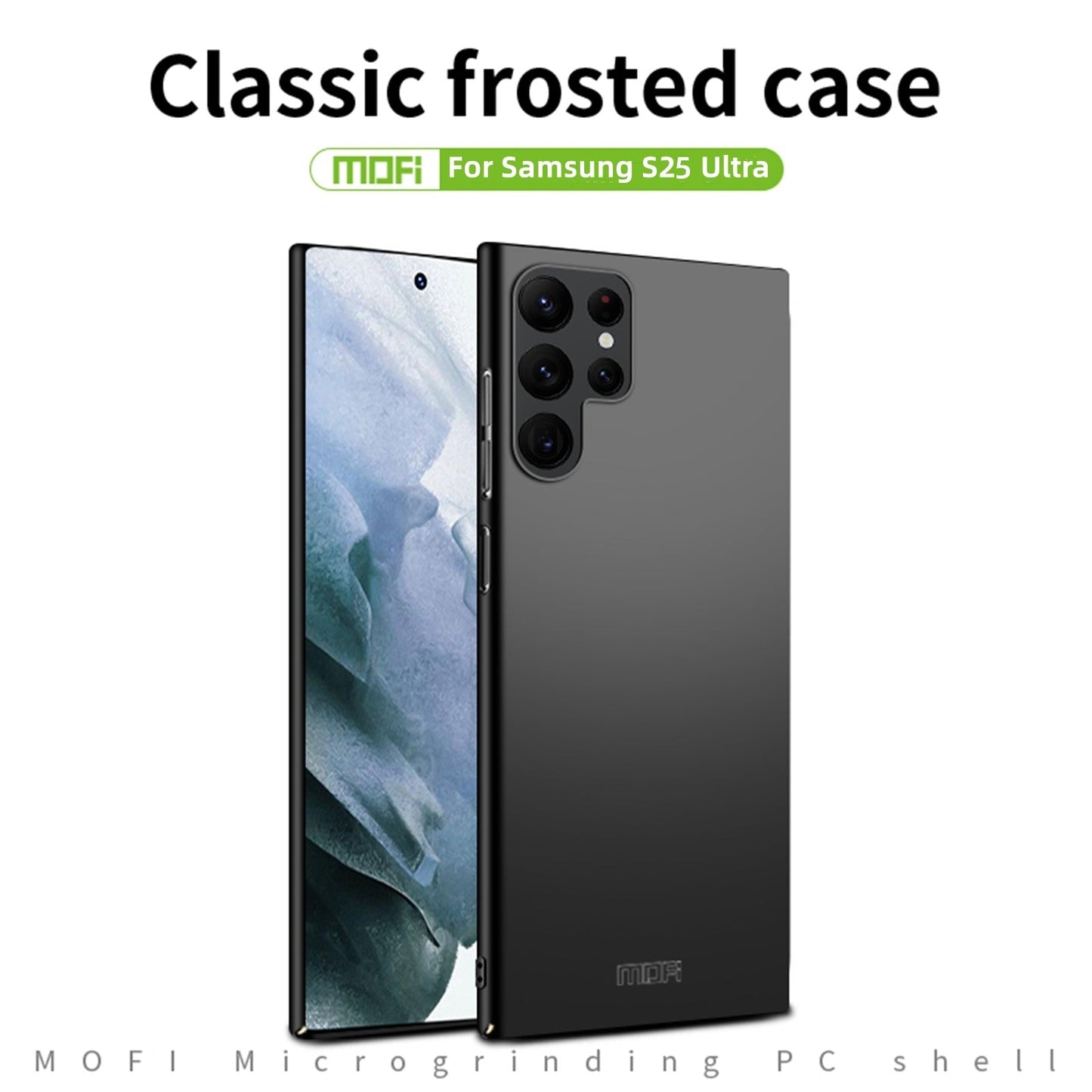 For Samsung Galaxy S25 Ultra MOFI Shield Matte Series Case Ultra Slim PC Protective Cover - Black