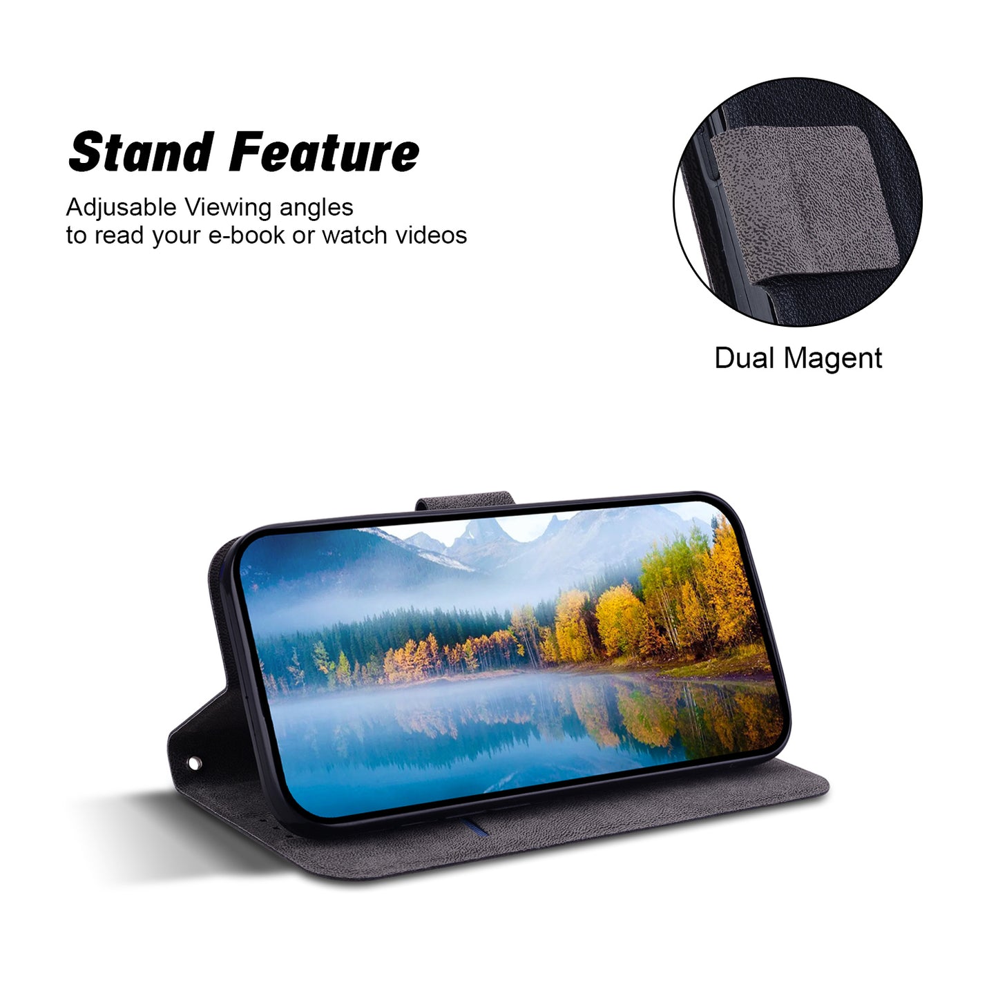 For Samsung Galaxy A06 Case Ultra-Thin PU Leather + TPU Phone Cover with Card Slot - Black