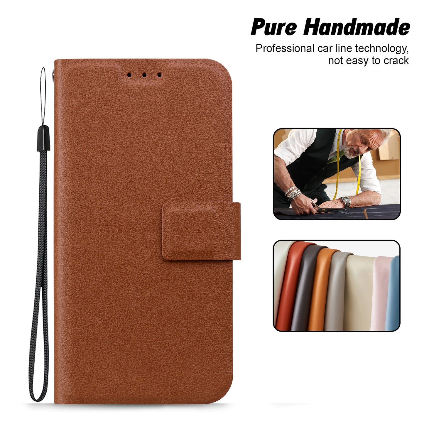 For Samsung Galaxy A06 Case Ultra-Thin PU Leather + TPU Phone Cover with Card Slot - Brown