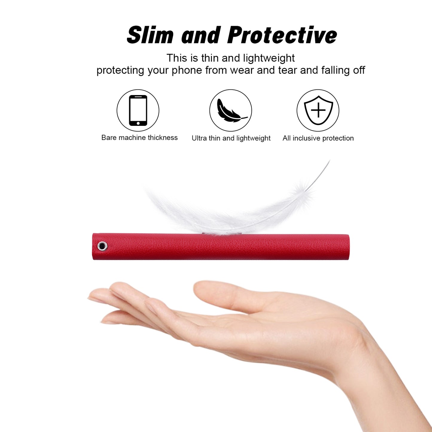 For Samsung Galaxy A06 Case Ultra-Thin PU Leather + TPU Phone Cover with Card Slot - Red