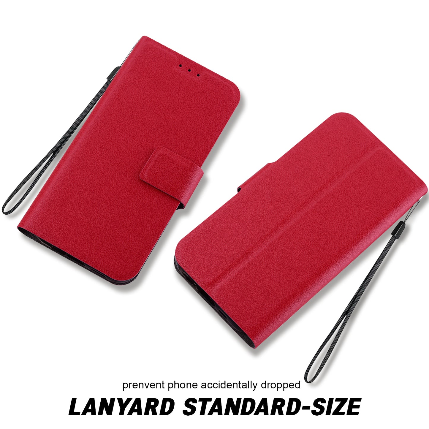 For Samsung Galaxy A06 Case Ultra-Thin PU Leather + TPU Phone Cover with Card Slot - Red