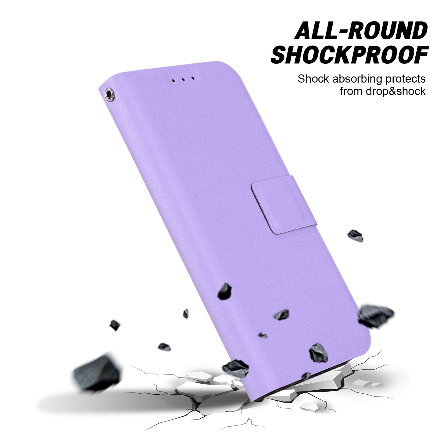 For Samsung Galaxy A06 Case Ultra-Thin PU Leather + TPU Phone Cover with Card Slot - Purple
