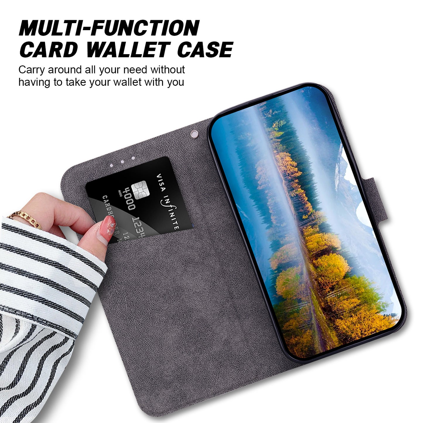 For Samsung Galaxy A06 Case Ultra-Thin PU Leather + TPU Phone Cover with Card Slot - Green