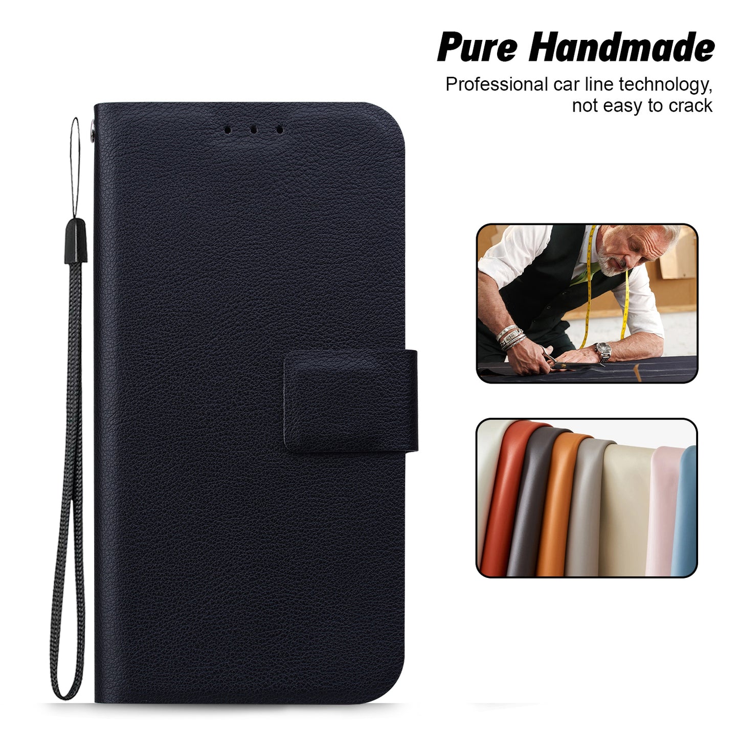 For Samsung Galaxy A16 5G / 4G Case Ultra-Thin PU Leather + TPU Phone Cover with Card Slot - Black