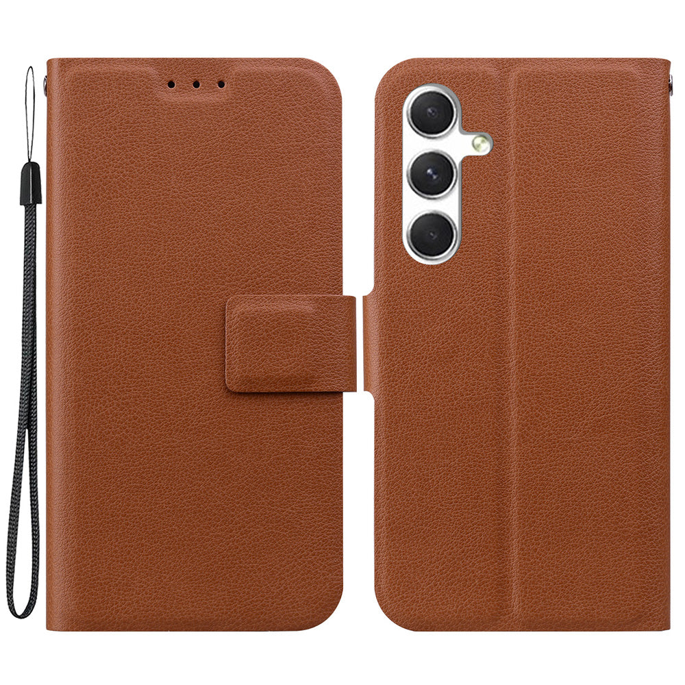 For Samsung Galaxy A16 5G / 4G Case Ultra-Thin PU Leather + TPU Phone Cover with Card Slot - Brown