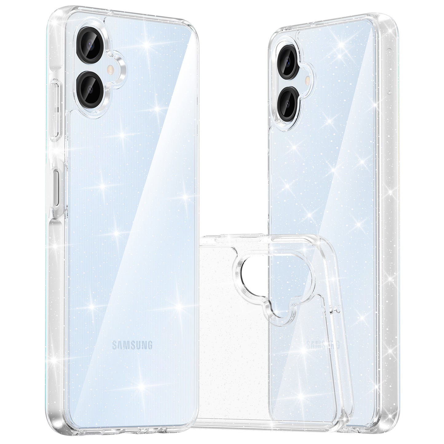 For Samsung Galaxy A06 Case PC + TPU Transparent Glitter Phone Cover