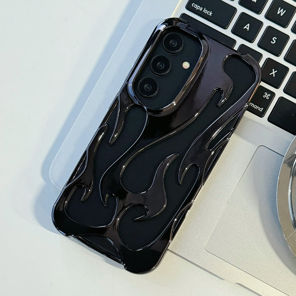 For Samsung Galaxy A16 4G / 5G Case Hollow Flame Design Electroplated TPU Phone Cover - Purple