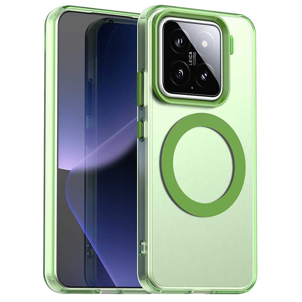 For Xiaomi 15 Case Compatible with MagSafe PC+TPU+PET Anti-Drop Phone Cover - Green