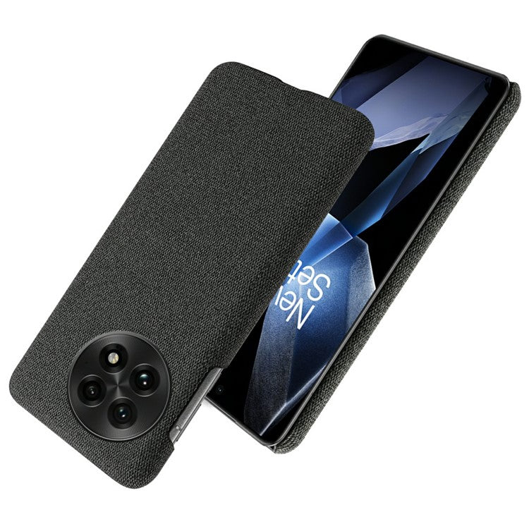 For OnePlus 13 Case Cloth Texture Anti-Scratch Protective PC Phone Cover - Black