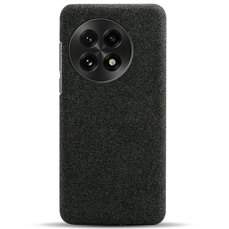 For OnePlus 13 Case Cloth Texture Anti-Scratch Protective PC Phone Cover - Black