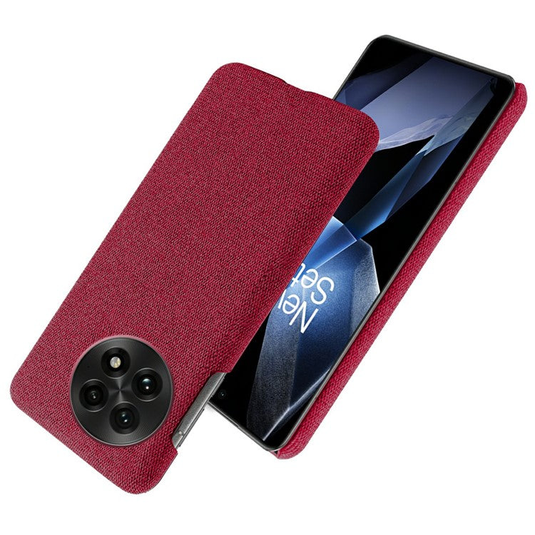 For OnePlus 13 Case Cloth Texture Anti-Scratch Protective PC Phone Cover - Red