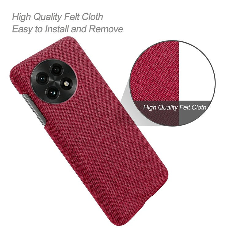 For OnePlus 13 Case Cloth Texture Anti-Scratch Protective PC Phone Cover - Red