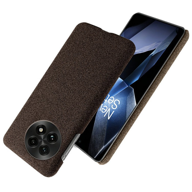 For OnePlus 13 Case Cloth Texture Anti-Scratch Protective PC Phone Cover - Brown
