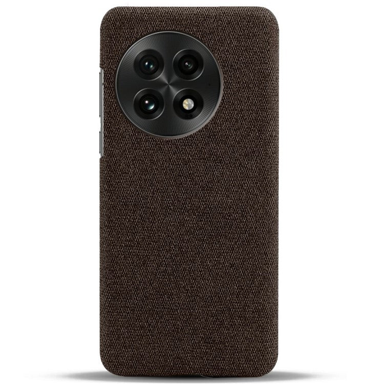 For OnePlus 13 Case Cloth Texture Anti-Scratch Protective PC Phone Cover - Brown