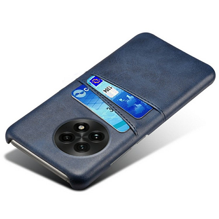 For OnePlus 13 Case Dual Card Slots PU Leather + Hard PC Phone Cover - Blue