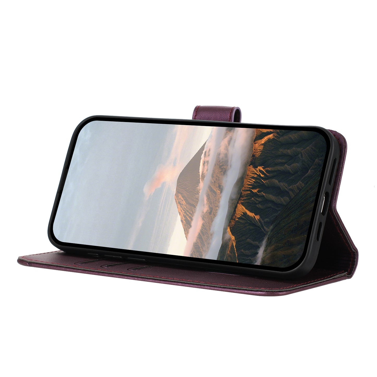 YX0090 For Samsung Galaxy A16 5G / 4G Case Triangle Imprint Leather Phone Cover with Lanyard - Dark Purple
