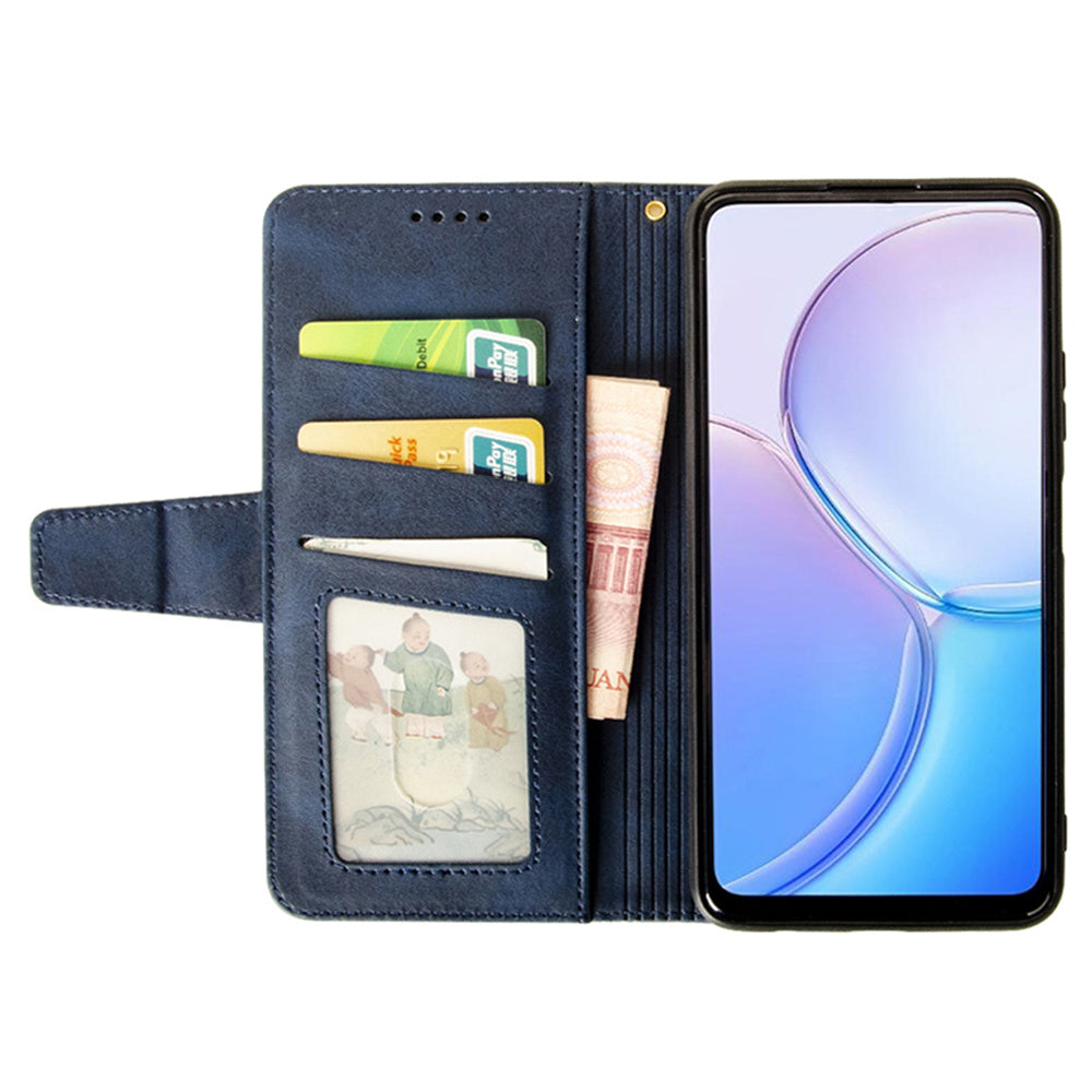 IDEWEI For Samsung Galaxy A16 5G / 4G Case Leather Wallet Phone Cover Stand Calf Texture - Blue