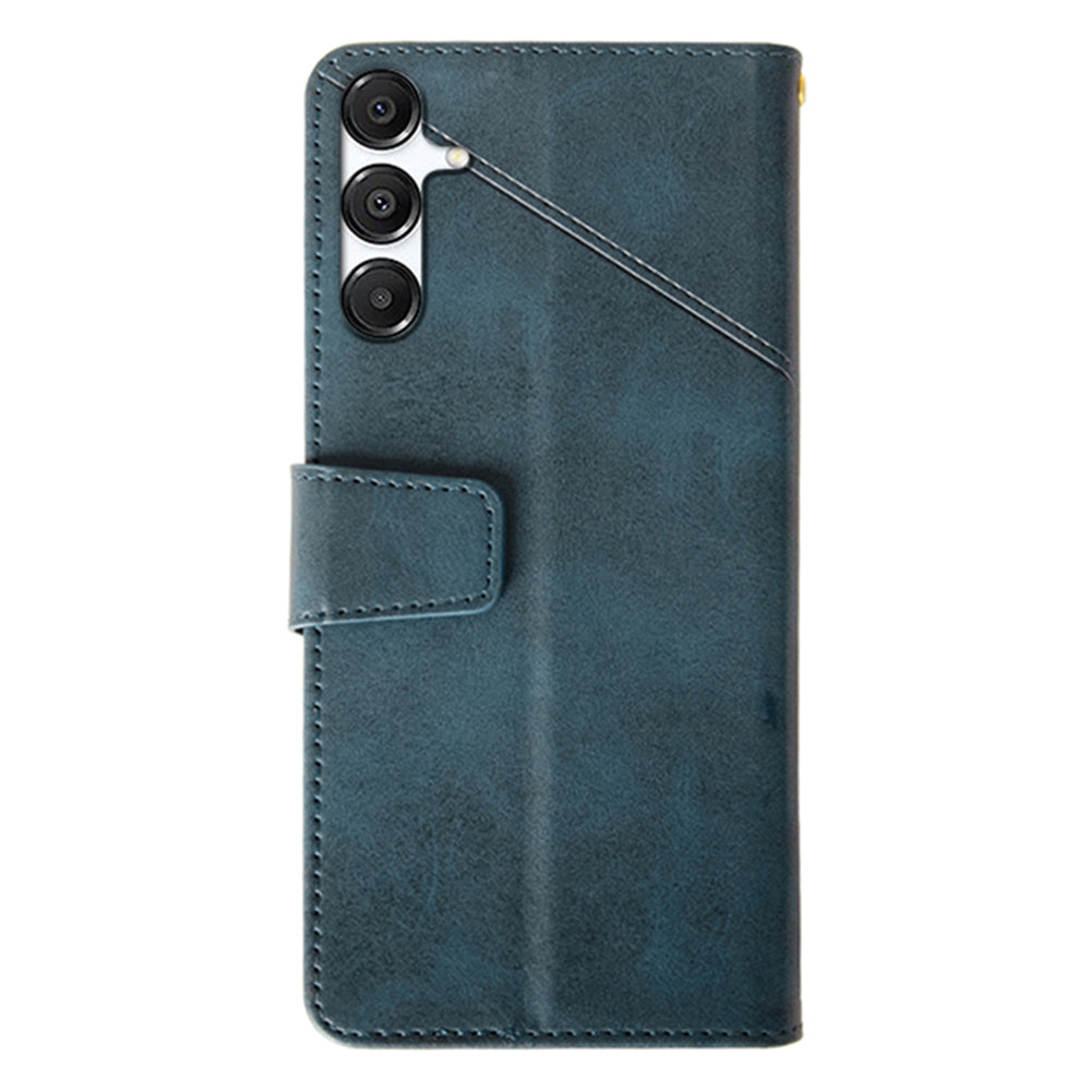IDEWEI For Samsung Galaxy A16 5G / 4G Case Leather Wallet Phone Cover Stand Calf Texture - Blue