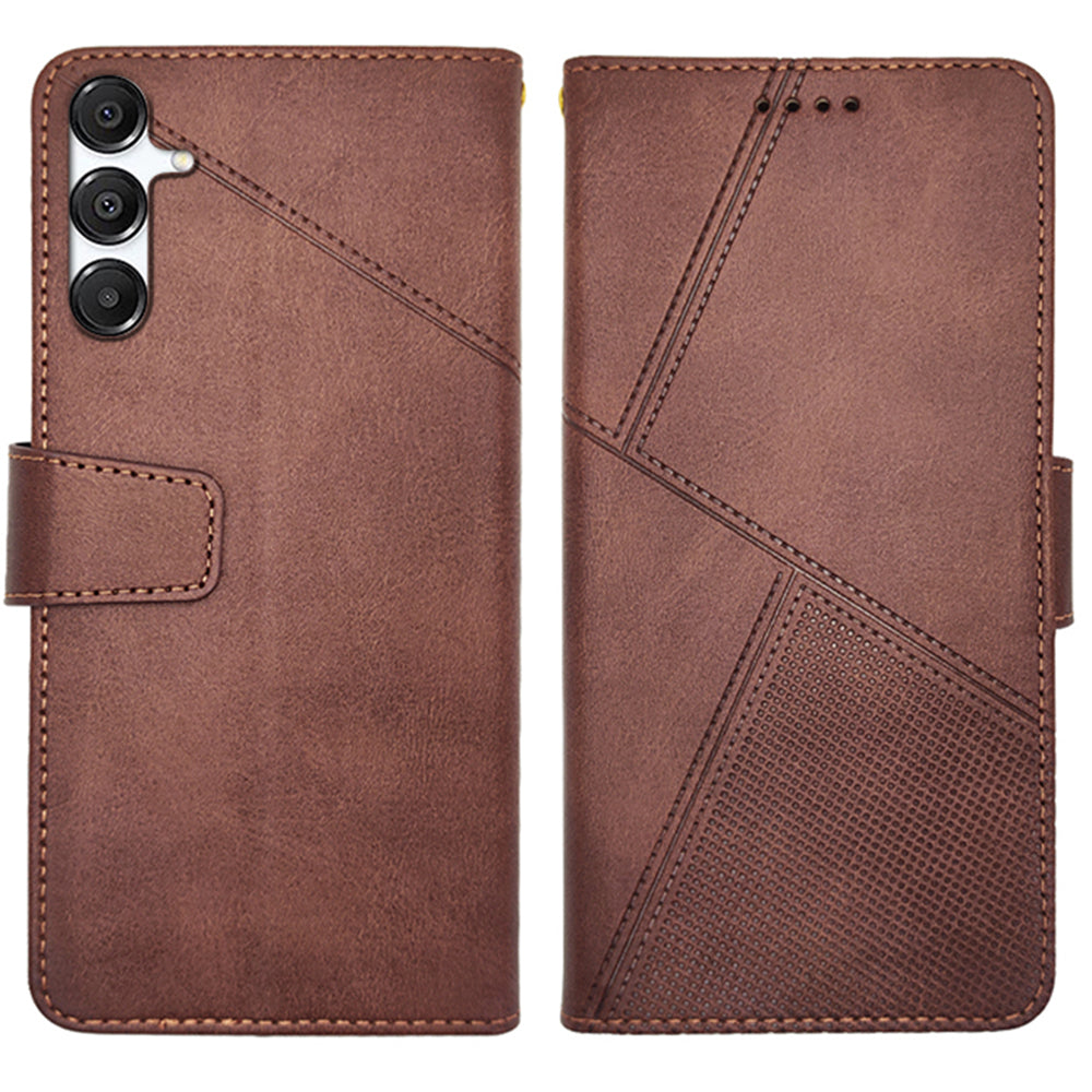 IDEWEI For Samsung Galaxy A16 5G / 4G Case Leather Wallet Phone Cover Stand Calf Texture - Coffee