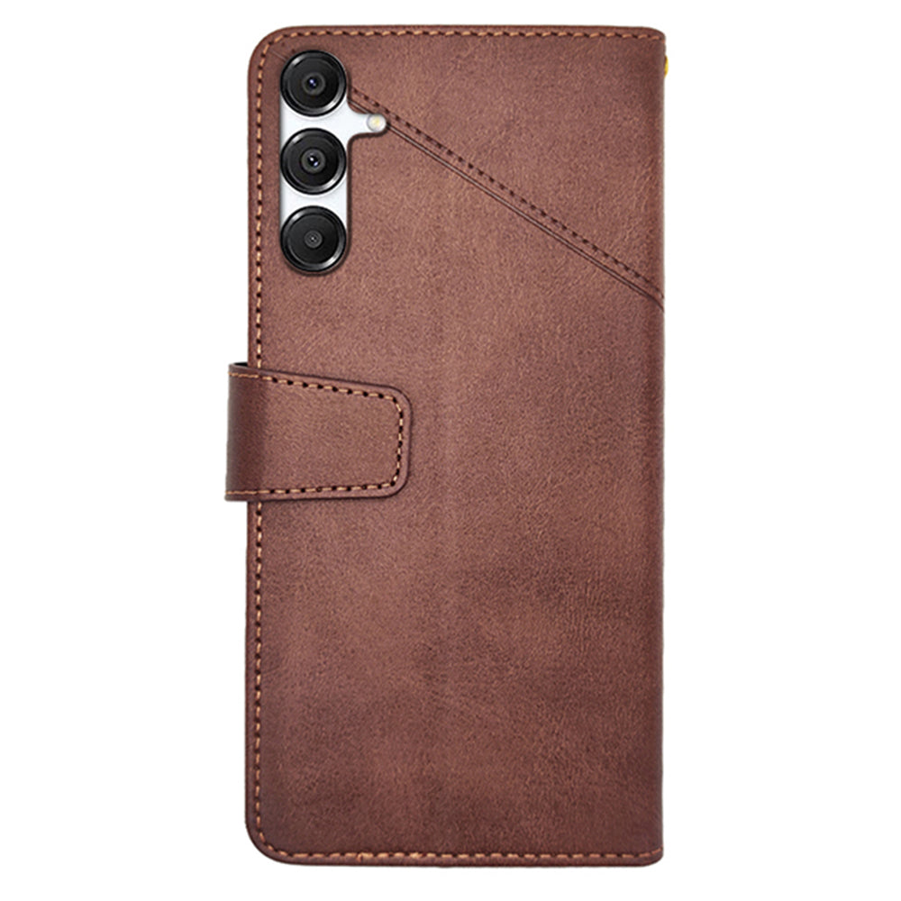 IDEWEI For Samsung Galaxy A16 5G / 4G Case Leather Wallet Phone Cover Stand Calf Texture - Coffee