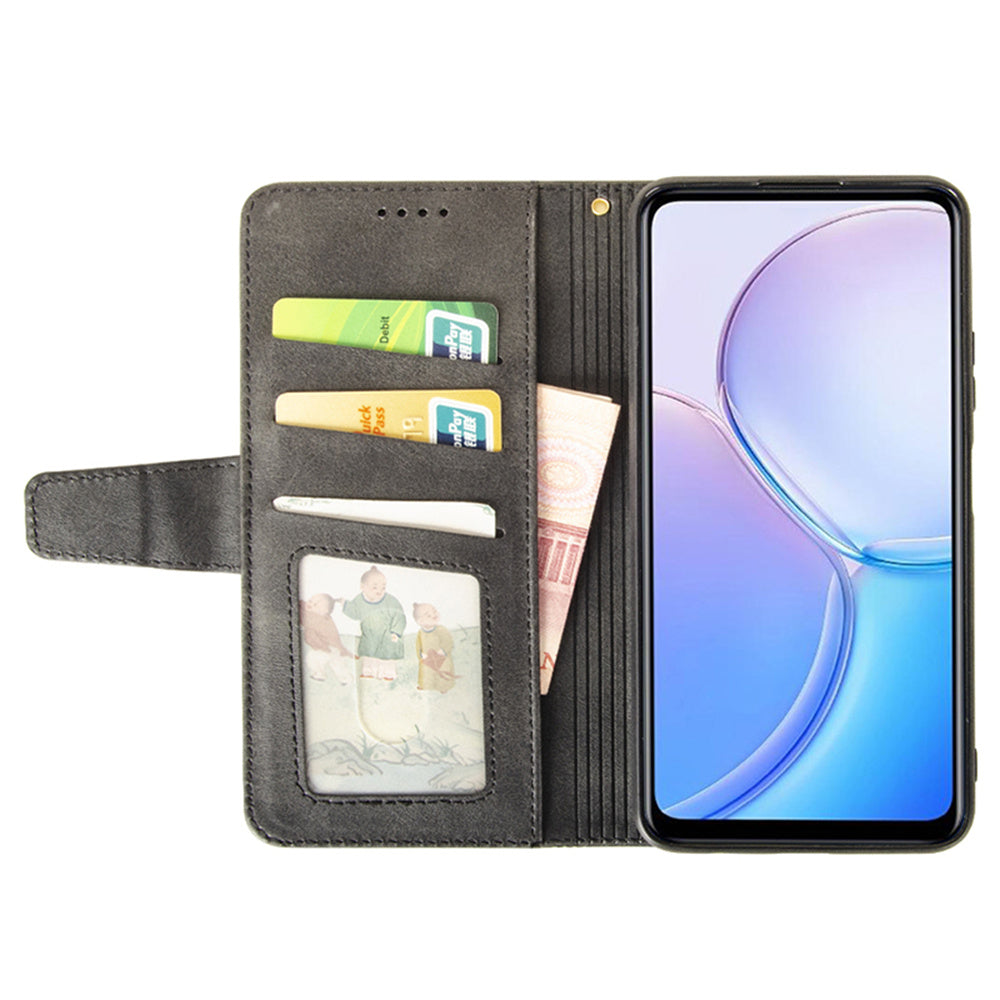 IDEWEI For Samsung Galaxy A16 5G / 4G Case Leather Wallet Phone Cover Stand Calf Texture - Grey