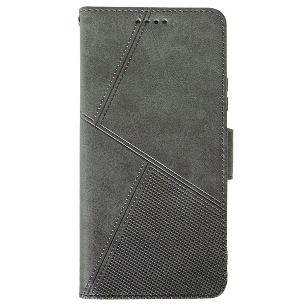 IDEWEI For Samsung Galaxy A16 5G / 4G Case Leather Wallet Phone Cover Stand Calf Texture - Grey
