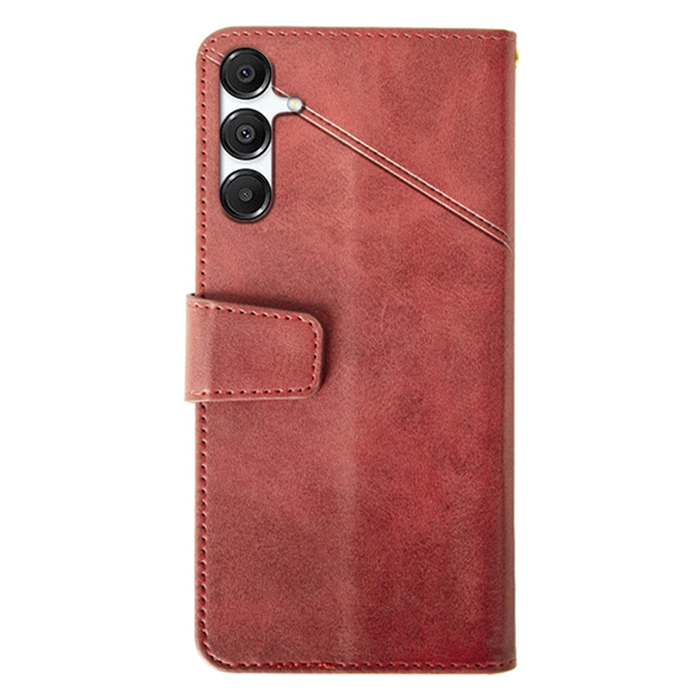 IDEWEI For Samsung Galaxy A16 5G / 4G Case Leather Wallet Phone Cover Stand Calf Texture - Red
