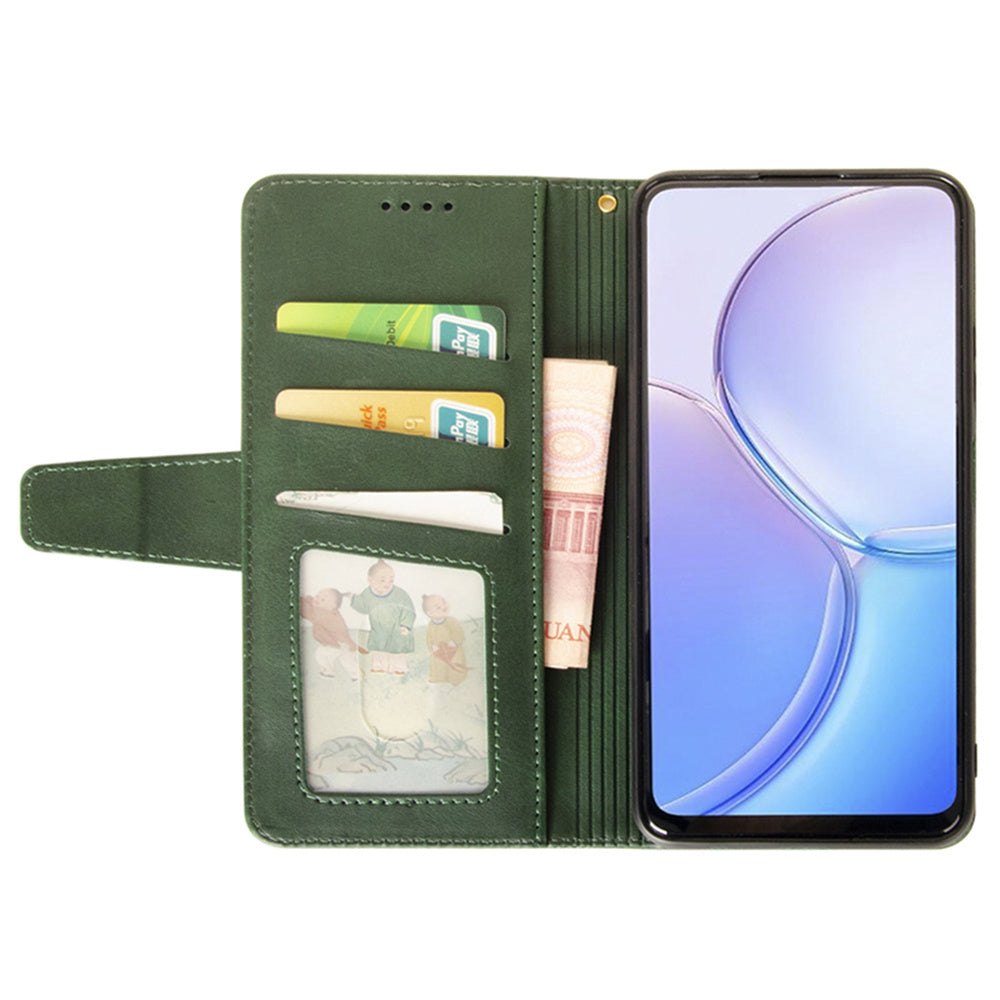 IDEWEI For Samsung Galaxy A16 5G / 4G Case Leather Wallet Phone Cover Stand Calf Texture - Green