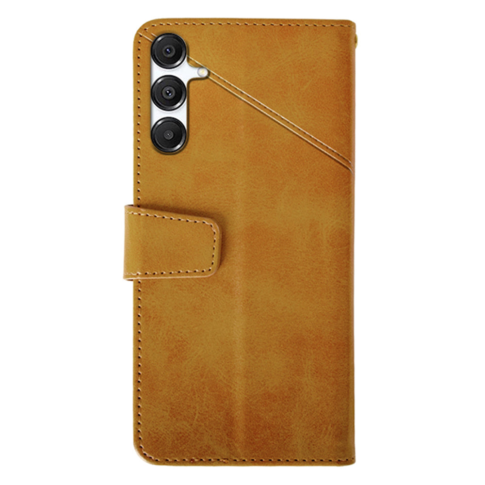 IDEWEI For Samsung Galaxy A16 5G / 4G Case Leather Wallet Phone Cover Stand Calf Texture - Brown