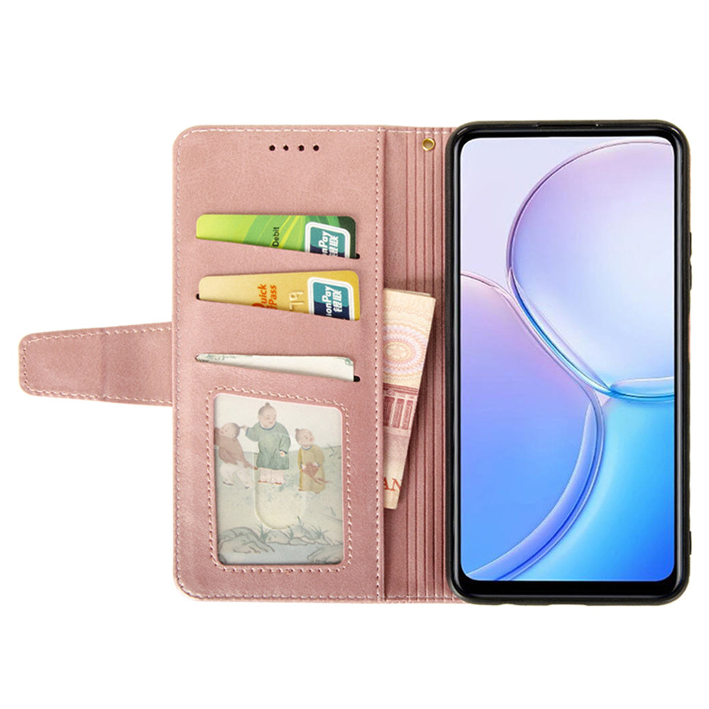 IDEWEI For Samsung Galaxy A16 5G / 4G Case Leather Wallet Phone Cover Stand Calf Texture - Pink