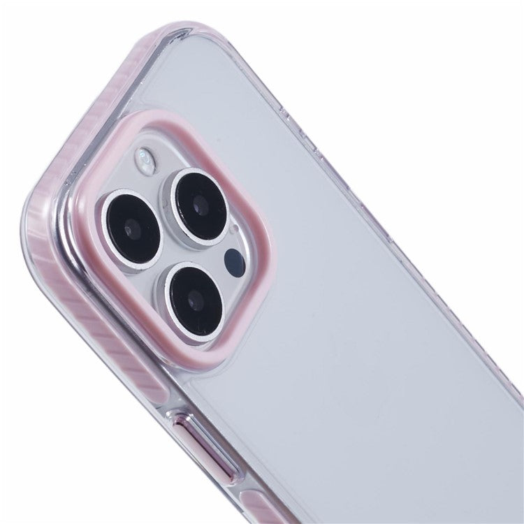 For iPhone 16 Pro Clear Case TPU+PC Shockproof Phone Back Cover - Pink