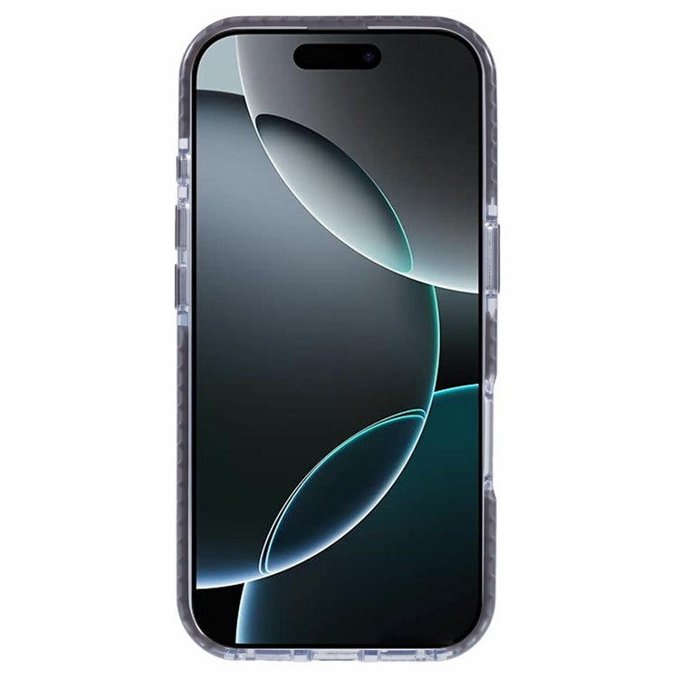 For iPhone 16 Pro Clear Case TPU+PC Shockproof Phone Back Cover - Grey