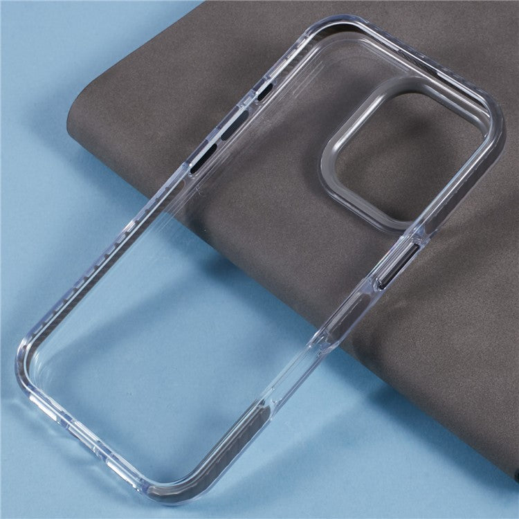 For iPhone 16 Pro Clear Case TPU+PC Shockproof Phone Back Cover - Grey