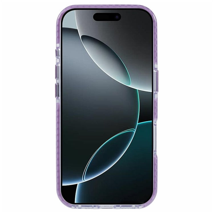 For iPhone 16 Pro Clear Case TPU+PC Shockproof Phone Back Cover - Purple
