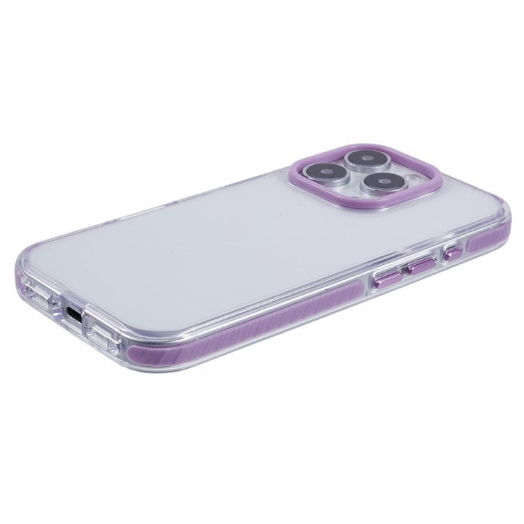 For iPhone 16 Pro Clear Case TPU+PC Shockproof Phone Back Cover - Purple