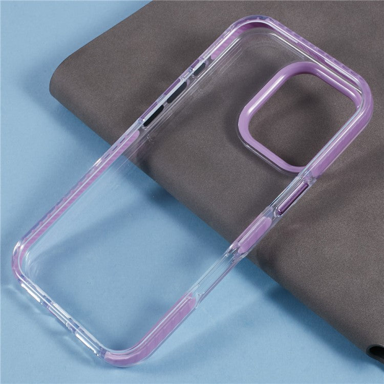 For iPhone 16 Pro Clear Case TPU+PC Shockproof Phone Back Cover - Purple