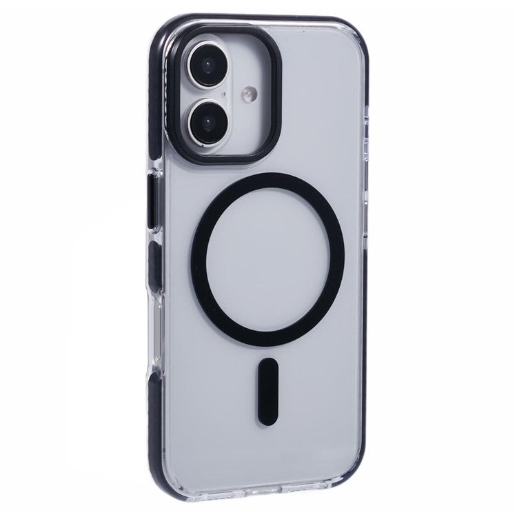 For iPhone 16 Clear Case Compatible with MagSafe TPU+PC Back Cover - Black