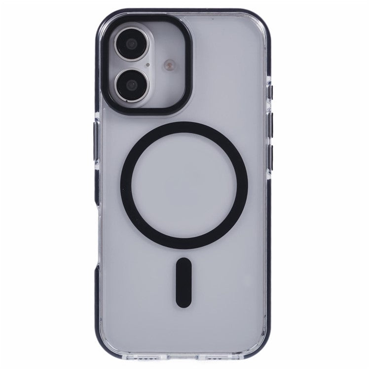 For iPhone 16 Clear Case Compatible with MagSafe TPU+PC Back Cover - Black