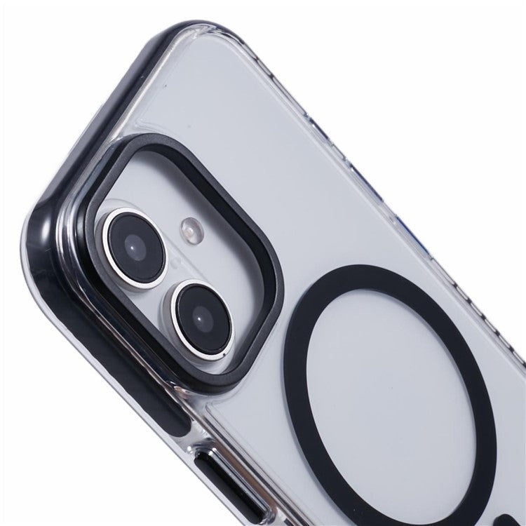For iPhone 16 Clear Case Compatible with MagSafe TPU+PC Back Cover - Black