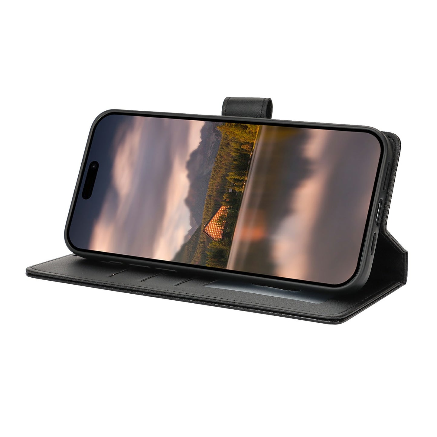 For Samsung Galaxy A16 4G / 5G Case with Hand Strap Flower Imprint Leather Wallet Phone Cover - Black