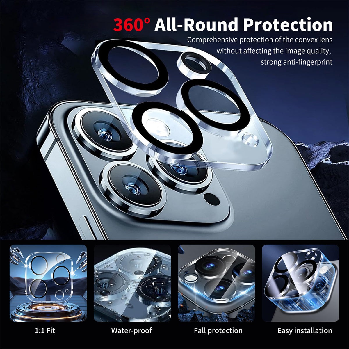 For iPhone 16 Pro ENKAY Hat-Prince Wallet Card Slot Kickstand PU Leather +TPU Back Phone Cover with Camera Lens Film - Cyan