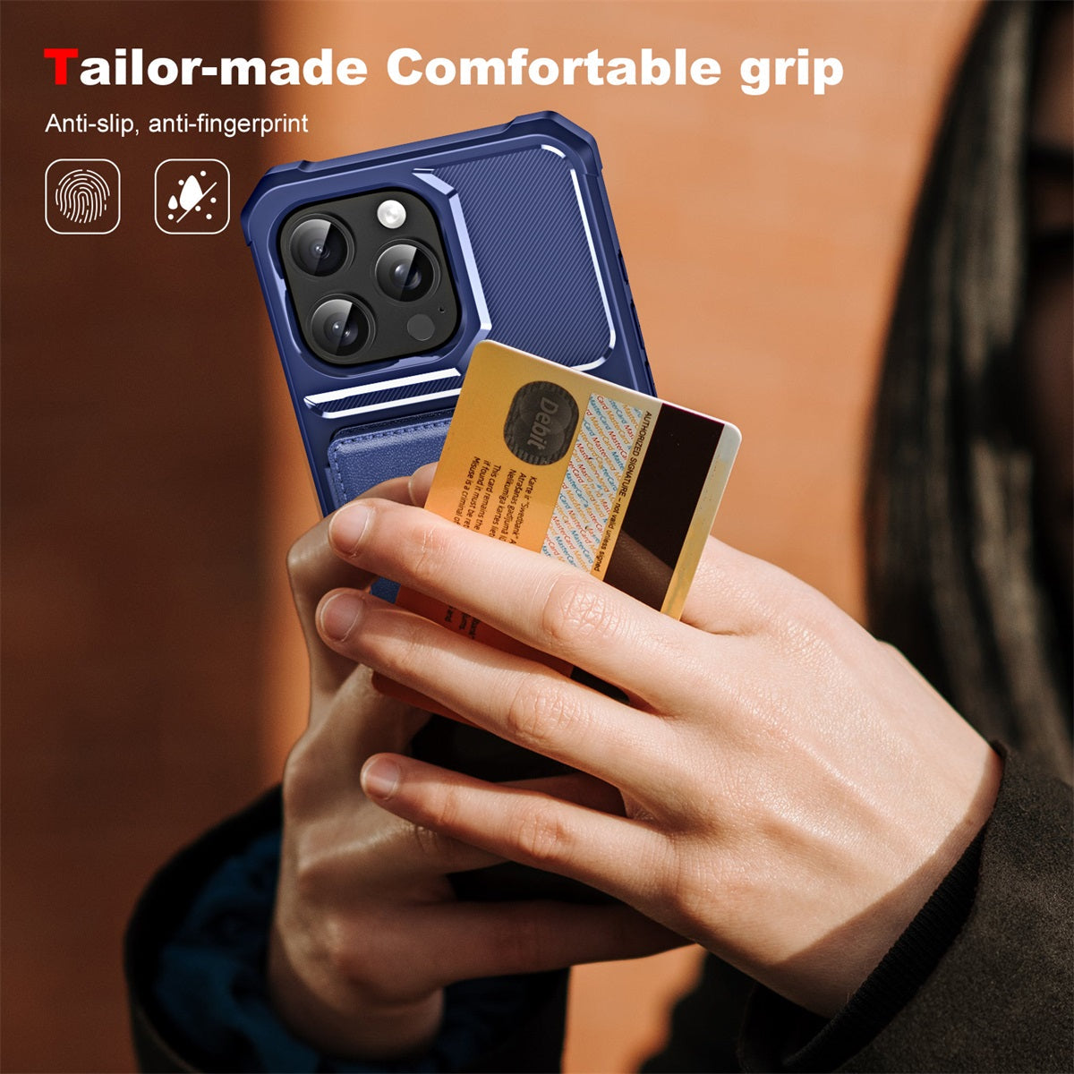 For iPhone 16 Pro ENKAY Hat-Prince Wallet Card Slot Kickstand PU Leather +TPU Back Phone Cover with Camera Lens Film - Cyan