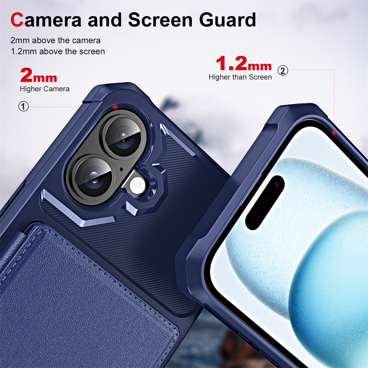 For iPhone 16 Plus ENKAY Hat-Prince Wallet Card Slot Kickstand PU Leather +TPU Back Phone Cover with Camera Lens Film - Cyan