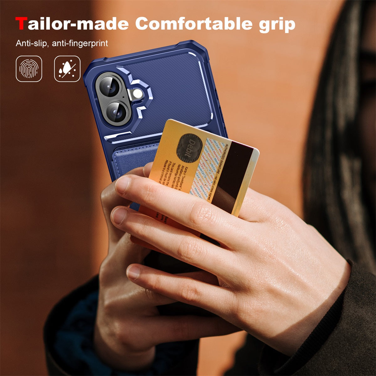 For iPhone 16 Plus ENKAY Hat-Prince Wallet Card Slot Kickstand PU Leather +TPU Back Phone Cover with Camera Lens Film - Cyan