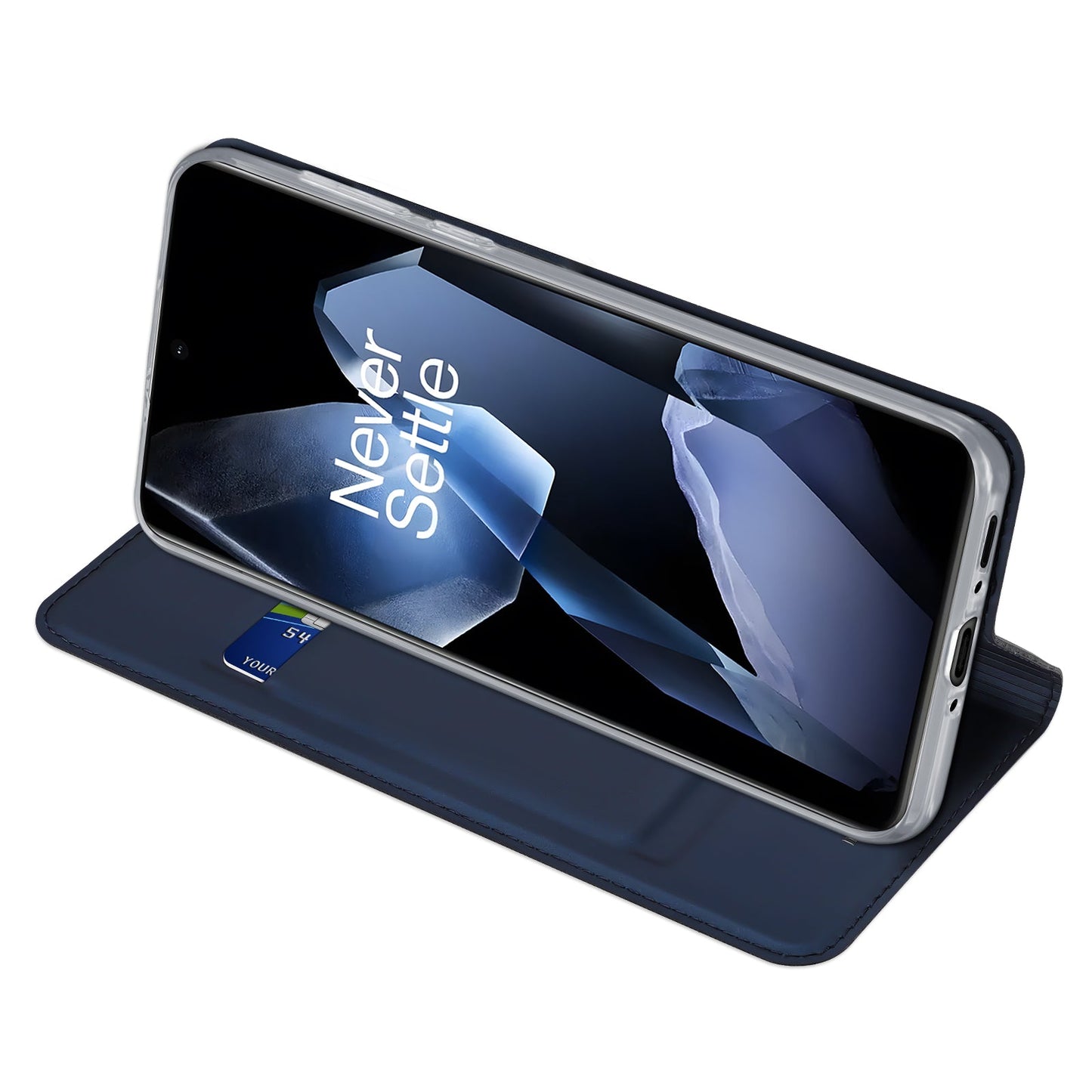 For OnePlus 13 Case DUX DUCIS Skin Pro Series Leather Stand Cover Card Holder - Blue