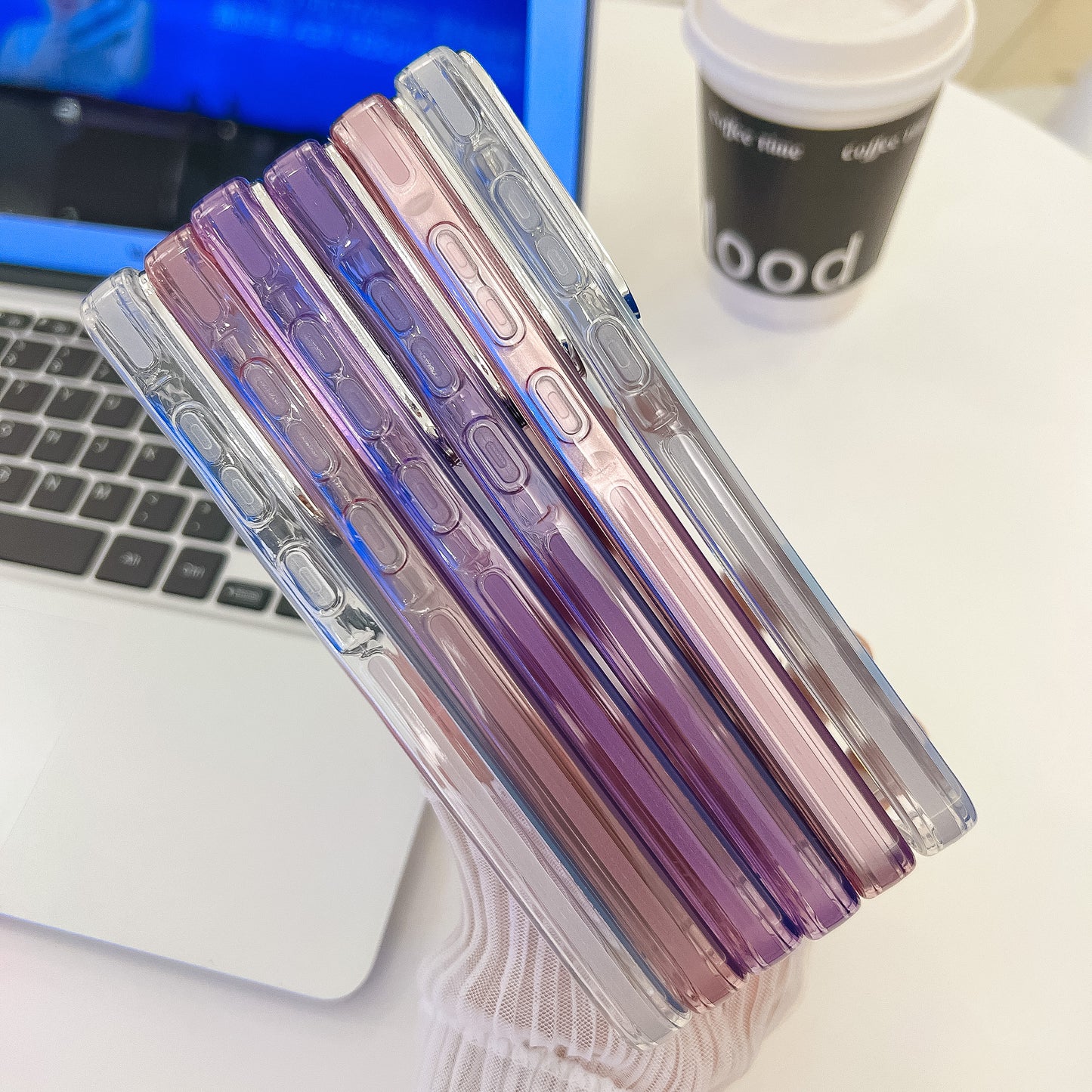 For Samsung Galaxy A16 4G / 5G Case IMD Design Shockproof PC+TPU Phone Cover with Glass Lens Film - Foil Pattern / Purple