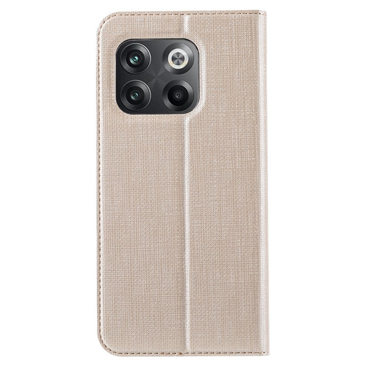 VILI DMX Series for OnePlus 10T 5G / Ace Pro 5G Card Slot Folio Flip Cover Magnetic Auto-absorbed PU Leather Stand Case - Khaki