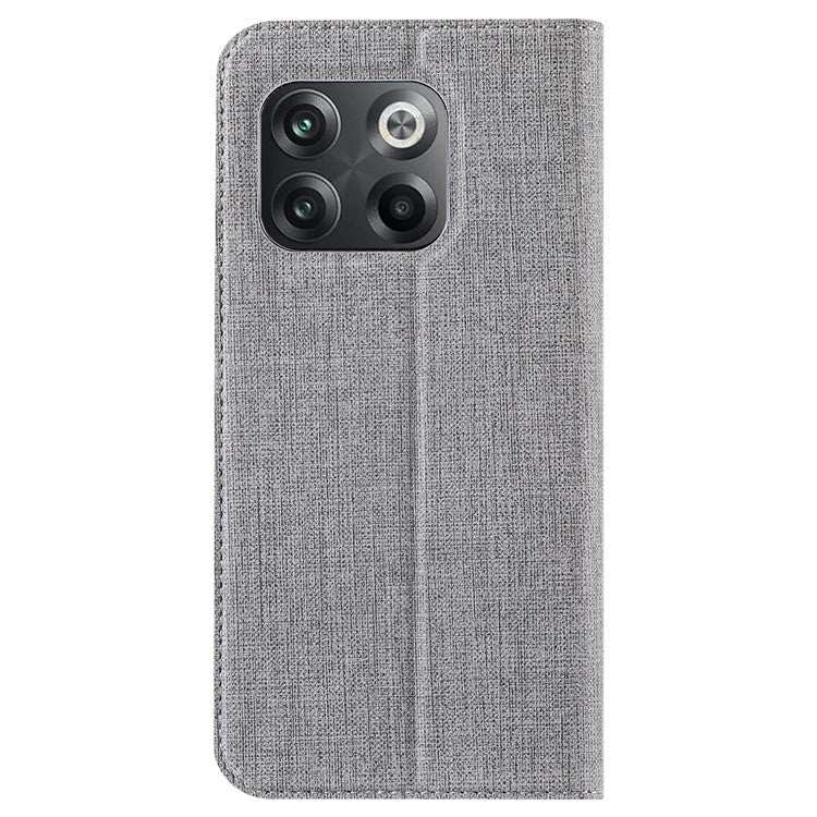 VILI DMX Series for OnePlus 10T 5G / Ace Pro 5G Card Slot Folio Flip Cover Magnetic Auto-absorbed PU Leather Stand Case - Grey